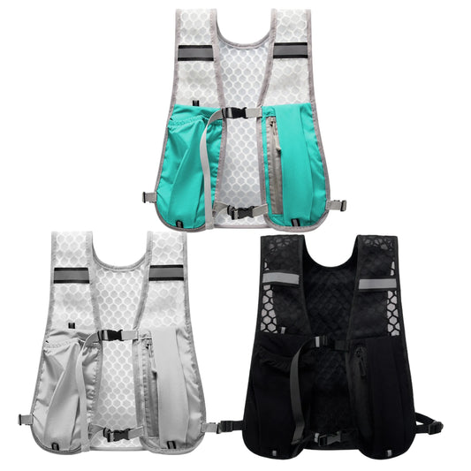 Lightweight Running Vest. Multiple Compartments And Phone Storage.